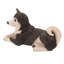 Black & White Husky, Lying Down Figurine Pet Cremation Urn - Funeral.com, Inc.