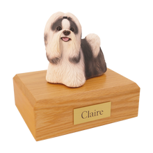 Black & White Shih Tzu, Tongue Out Standing Figurine Pet Cremation Urn - Funeral.com, Inc.