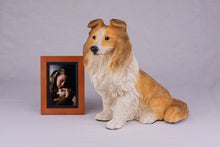 Black, White & Tan Tri - Color Sheltie Figurine Extra Large Pet Urn - Funeral.com, Inc.