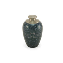 Blue Alloy Small Pet Urn with High Marble Gloss Design - Funeral.com, Inc.