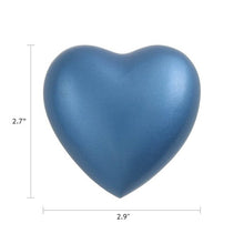 Blue Aluminum Heart Keepsake with Jewel - Tone Gloss - Funeral.com, Inc.