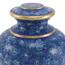Blue Azure Floral Cloisonné Adult Cremation Urn - Funeral.com, Inc.