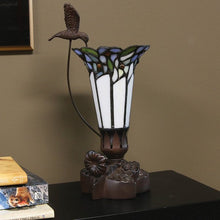 Blue Bouquet Stained Glass Keepsake Lamp Urn - Funeral.com, Inc.