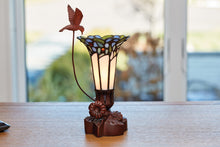 Blue Bouquet Stained Glass Keepsake Lamp Urn - Funeral.com, Inc.