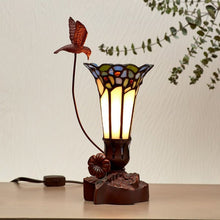 Blue Bouquet Stained Glass Keepsake Lamp Urn - Funeral.com, Inc.