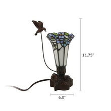 Blue Bouquet Stained Glass Keepsake Lamp Urn - Funeral.com, Inc.