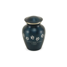 Blue Brass Pewter Paw Print Accents Medium Pet Cremation Urn - Funeral.com, Inc.