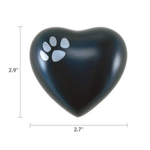 Blue Brass Pewter Paw Print Accents Pet Heart Keepsake Urn - Funeral.com, Inc.