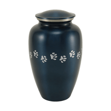 Blue Brass Pewter Paw Print Extra Large Pet Cremation Urn - Funeral.com, Inc.