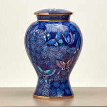 Blue Butterfly Cloisonné Adult Cremation Urn - Funeral.com, Inc.