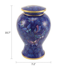 Blue Butterfly Cloisonné Adult Cremation Urn - Funeral.com, Inc.