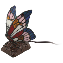 Blue Butterfly Stained Glass Keepsake Lamp Urn - Funeral.com, Inc.