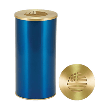 Blue Flag Lid Stainless Scattering Adult Cremation Urn - Funeral.com, Inc.