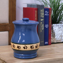 Blue Paw Print Band Small Pet Urn - Funeral.com, Inc.