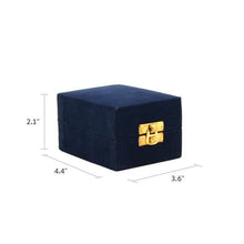 Blue Velvet Memorial Keepsake Box with Gold Clasp - Funeral.com, Inc.