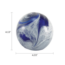 Blue & White Swirl Glass Sphere Keepsake Urn - Funeral.com, Inc.