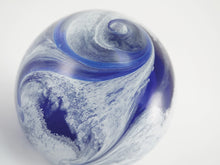 Blue & White Swirl Glass Sphere Keepsake Urn - Funeral.com, Inc.