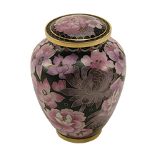 Blush Cloisonné Medium Pet Cremation Urn with Floral Design - Funeral.com, Inc.