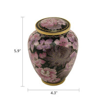 Blush Cloisonné Medium Pet Cremation Urn with Floral Design - Funeral.com, Inc.