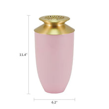 Blush Pink Aluminum Adult Cremation Urn with Brass Butterfly Lid - Funeral.com, Inc.
