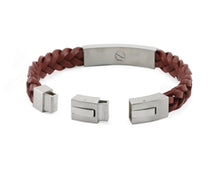 Braided Brown Leather & Pewter Cremation Bracelet - Funeral.com, Inc.