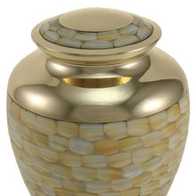 Brass Mother of Pearl Extra Large Pet Cremation Urn - Funeral.com, Inc.