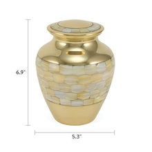 Brass Mother of Pearl Large Pet Cremation Urn - Funeral.com, Inc.