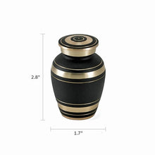 Brass Onyx Engraving Band Black Keepsake Urn - Funeral.com, Inc.