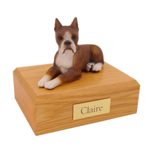 Brindle Boxer, Lying Down Figurine Pet Cremation Urn - Funeral.com, Inc.