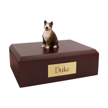 Brindle Bull Terrier, Sitting Figurine Pet Cremation Urn - Funeral.com, Inc.