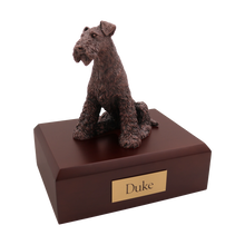 Bronze Airedale Terrier, Sitting Figurine Pet Cremation Urn - Funeral.com, Inc.