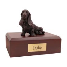 Bronze Basset Hound, Sitting Figurine Pet Cremation Urn - Funeral.com, Inc.