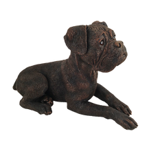 Bronze Boxer Lying Down with Ears Down ShadowCast Figurine Large Pet Urn - Funeral.com, Inc.