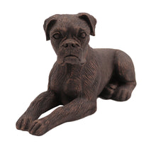 Bronze Boxer with Ears Down, Lying Down Figurine Pet Cremation Urn - Funeral.com, Inc.