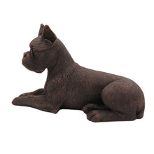 Bronze Boxer with Ears Up, Lying Down Figurine Pet Cremation Urn - Funeral.com, Inc.