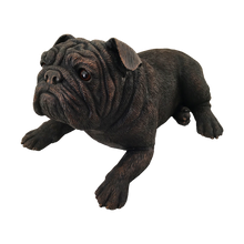 Bronze Bulldog Lying Down ShadowCast Figurine Large Pet Urn - Funeral.com, Inc.