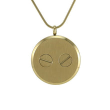 Bronze Companion Round Hinged Photo, 14K Gold - Plated Cremation Necklace - Funeral.com, Inc.