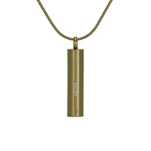 Bronze Cylinder w/ Cubic Zirconia, Gold - Plated Cremation Necklace - Funeral.com, Inc.