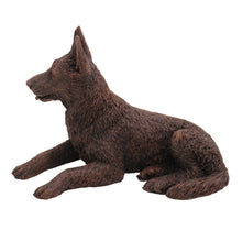 Bronze German Shepherd, Lying Down Figurine Pet Cremation Urn - Funeral.com, Inc.