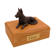 Bronze German Shepherd, Lying Down Figurine Pet Cremation Urn - Funeral.com, Inc.
