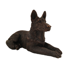 Bronze German Shepherd Lying Down ShadowCast Figurine Extra Large Pet Urn - Funeral.com, Inc.