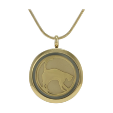 Bronze Hinged, Cat Silhouette w/ Two Inserts Cremation Necklace - Funeral.com, Inc.