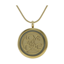 Bronze Hinged, Love My Dog w/ Two Inserts Cremation Necklace - Funeral.com, Inc.