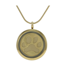 Bronze Hinged, Paw Print w/ Two Inserts Cremation Necklace - Funeral.com, Inc.