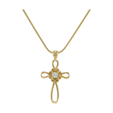 Bronze Infinity Cross Pendant, 14K Gold - Plated Cremation Necklace - Funeral.com, Inc.