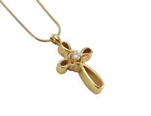 Bronze Infinity Cross Pendant, 14K Gold - Plated Cremation Necklace - Funeral.com, Inc.