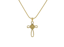 Bronze Infinity Cross Pendant, 14K Gold - Plated Cremation Necklace - Funeral.com, Inc.