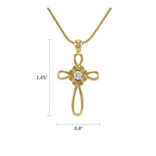 Bronze Infinity Cross Pendant, 14K Gold - Plated Cremation Necklace - Funeral.com, Inc.