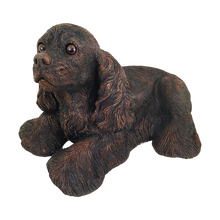 Bronze Long Hair Cocker Spaniel Lying Down ShadowCast Figurine Extra Large Pet Urn - Funeral.com, Inc.
