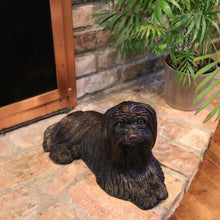 Bronze Long Hair Maltese Lying Down ShadowCast Figurine Extra Large Pet Urn - Funeral.com, Inc.